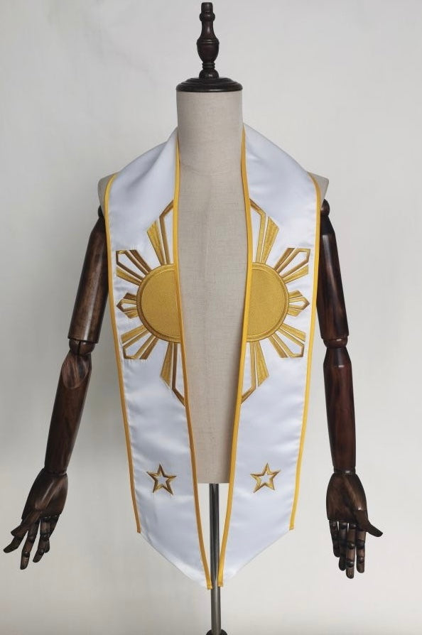 White/Gold Bold Sun Design